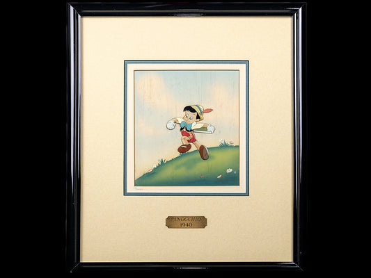 Pinocchio Production Animation Cel with Courvoisier Background 1940 Disney