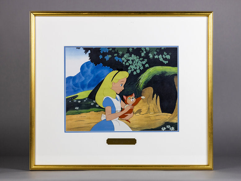 Alice in Wonderland Production Animation Cel with Background 1951 Disney