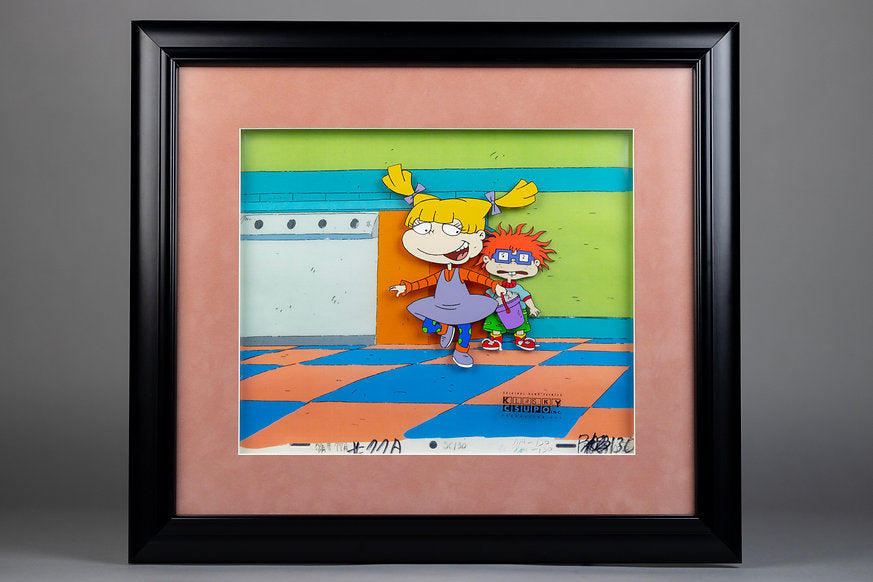 Rugrats Angelica and Chucky Production Animation Cel with Background 1991