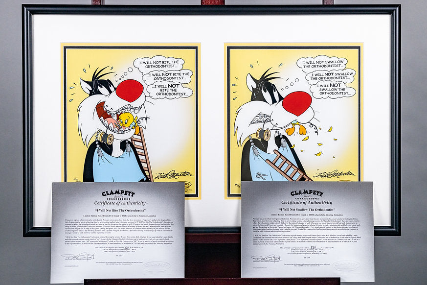 Sylvester Tweety Orthodontist Animation Cel Set