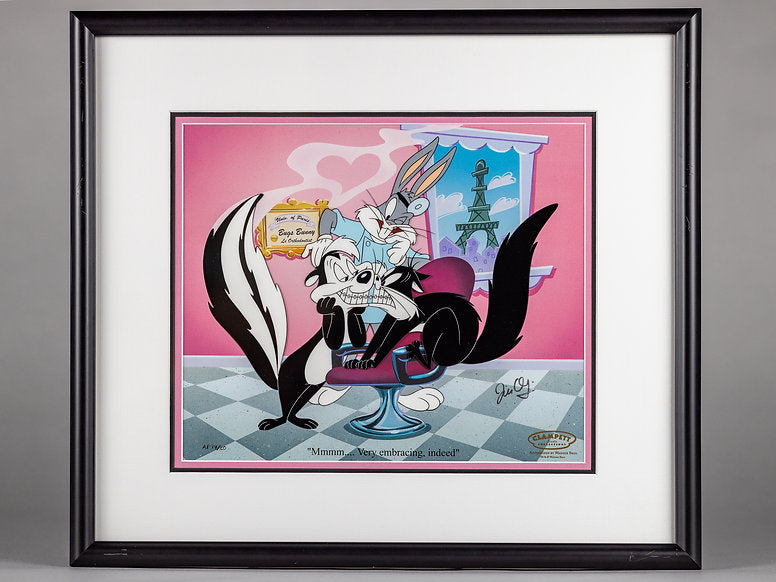 Bugs Bunny Pepe Le Pew "Le Kiss" Animation Cel Proof