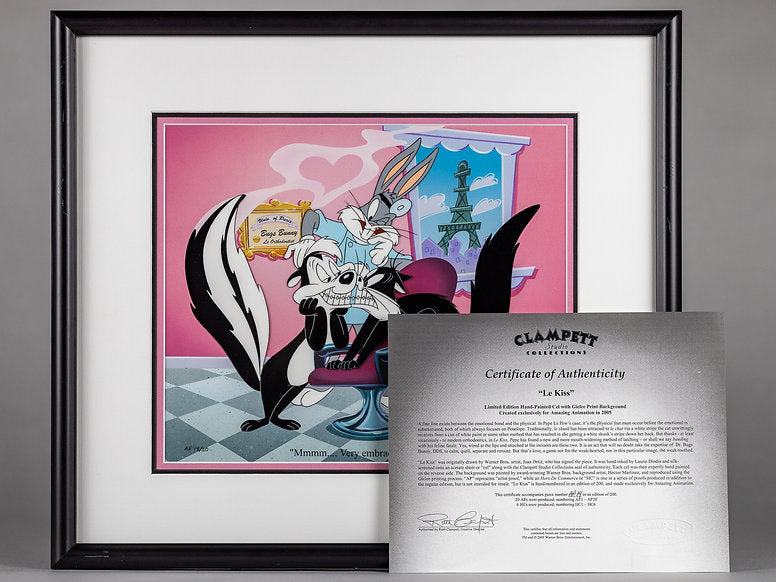 Bugs Bunny Pepe Le Pew "Le Kiss" Animation Cel Proof 2005