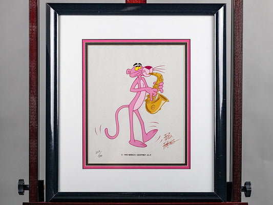 Pink Panther Pink Sax Limited Edition Animation Cel Signed