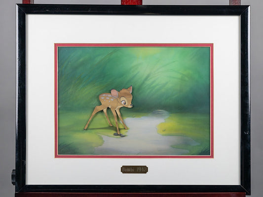 Bambi Production Animation Cel with Background 1942 Disney