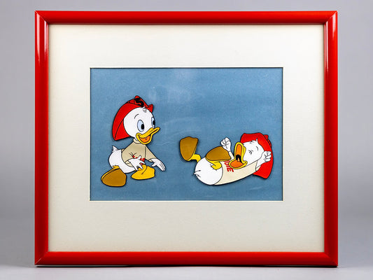 Donald Duck's Nephews Huey and Louie as Firemen Production Animation Cel Disney