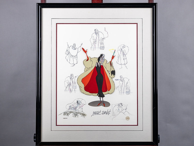 Cruella Deville 101 Dalmatians Limited Edition Cel Signed 1995