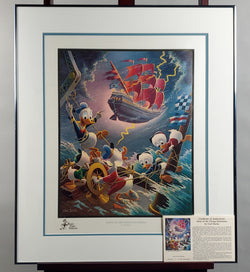 Donald Duck and Uncle Scrooge Afoul The Flying Dutchman Carl Barks Signed Gold Plate Edition