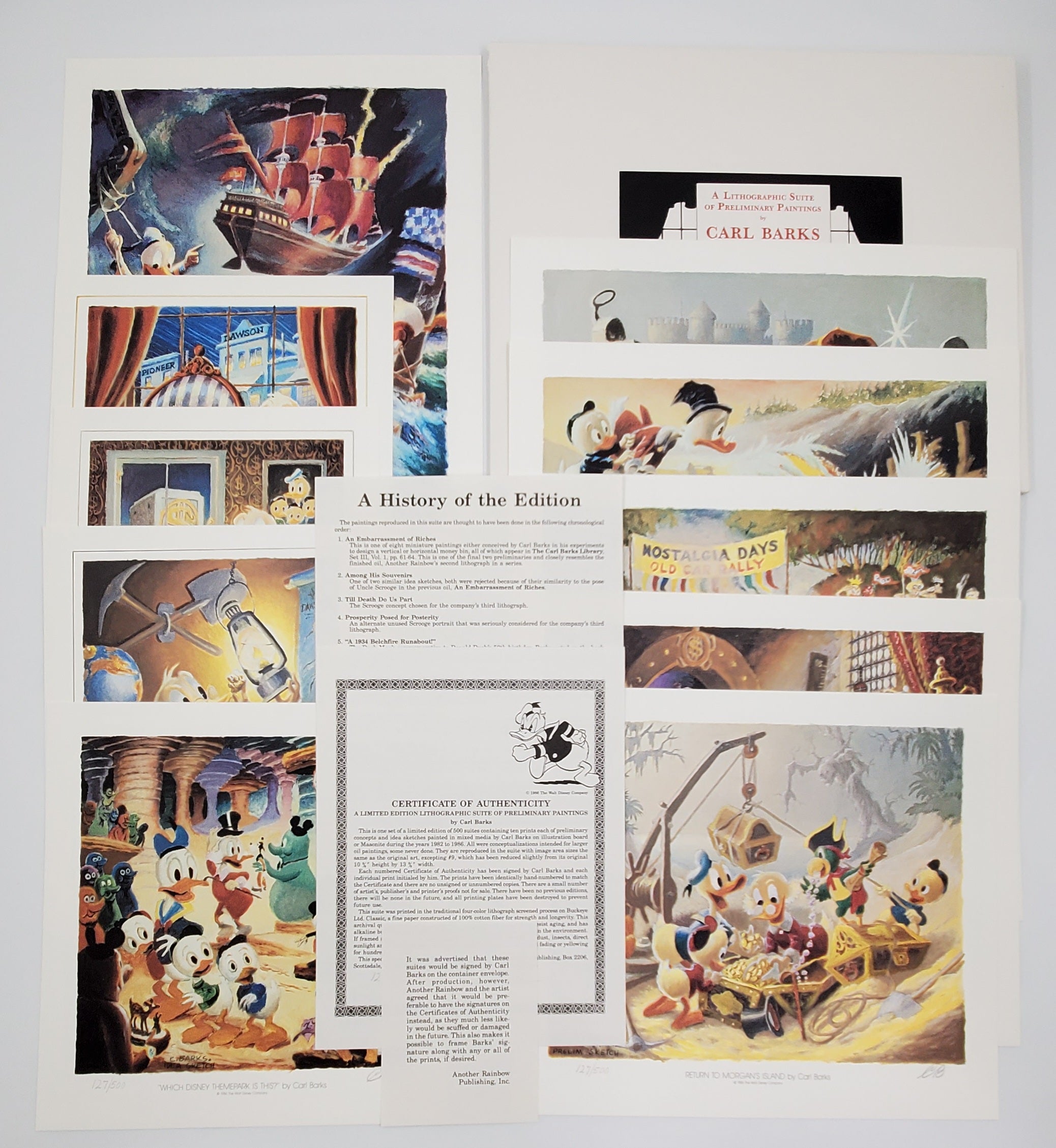 A Lithographic Suite of Preliminary Uncle Scrooge and Donald Duck Paintings by Carl Barks Set 1 #127/500