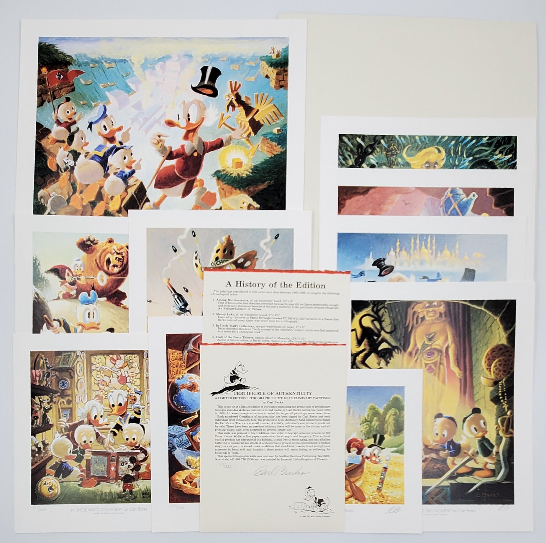 A Lithographic Suite of Preliminary Uncle Scrooge and Donald Duck Paintings by Carl Barks Set 2 #127/500