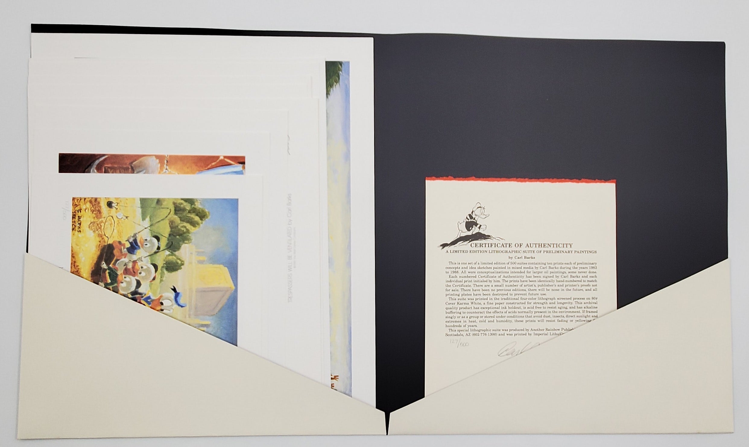 A Lithographic Suite of Preliminary Uncle Scrooge and Donald Duck Paintings by Carl Barks Set 2 #127/500