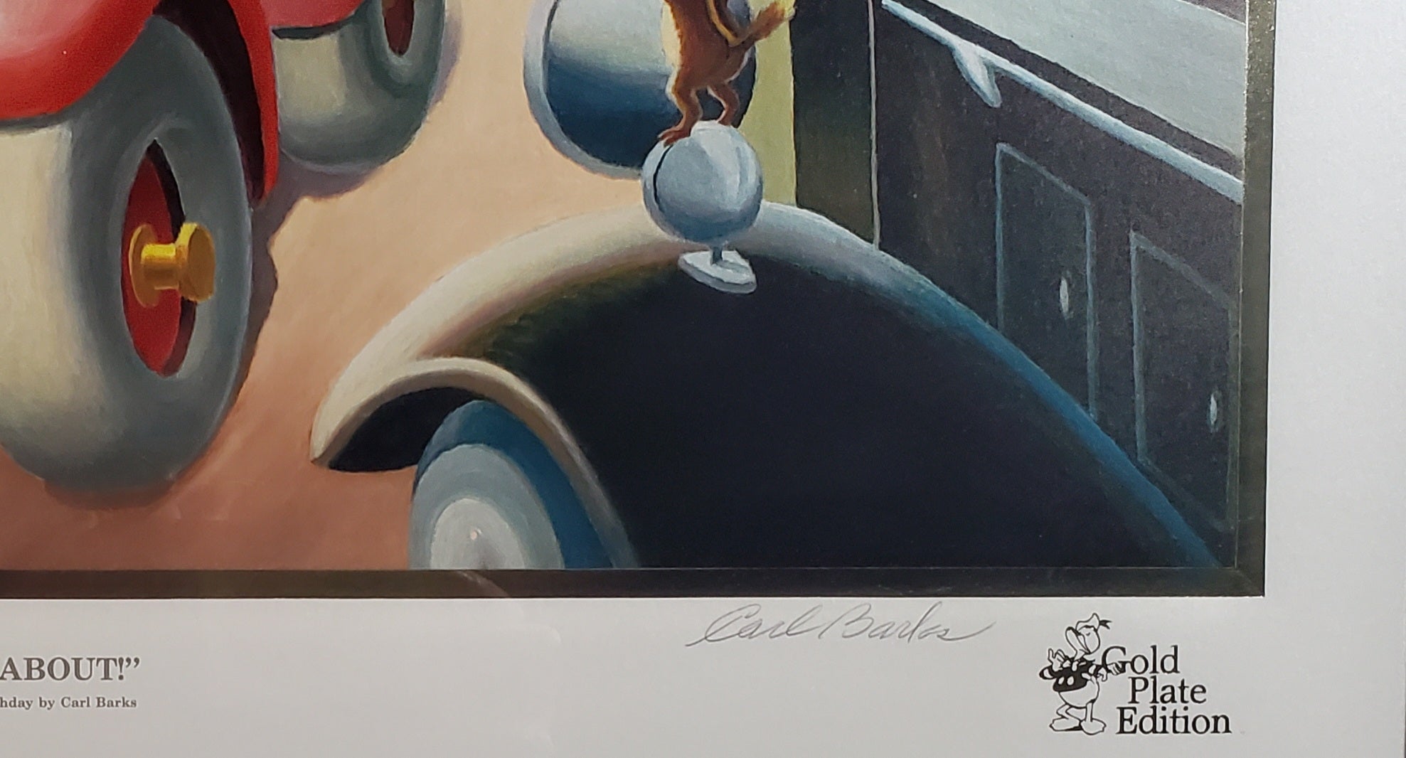 Donald Duck A 1934 Belchfire Runabout! Carl Barks Signed Gold Plate Edition