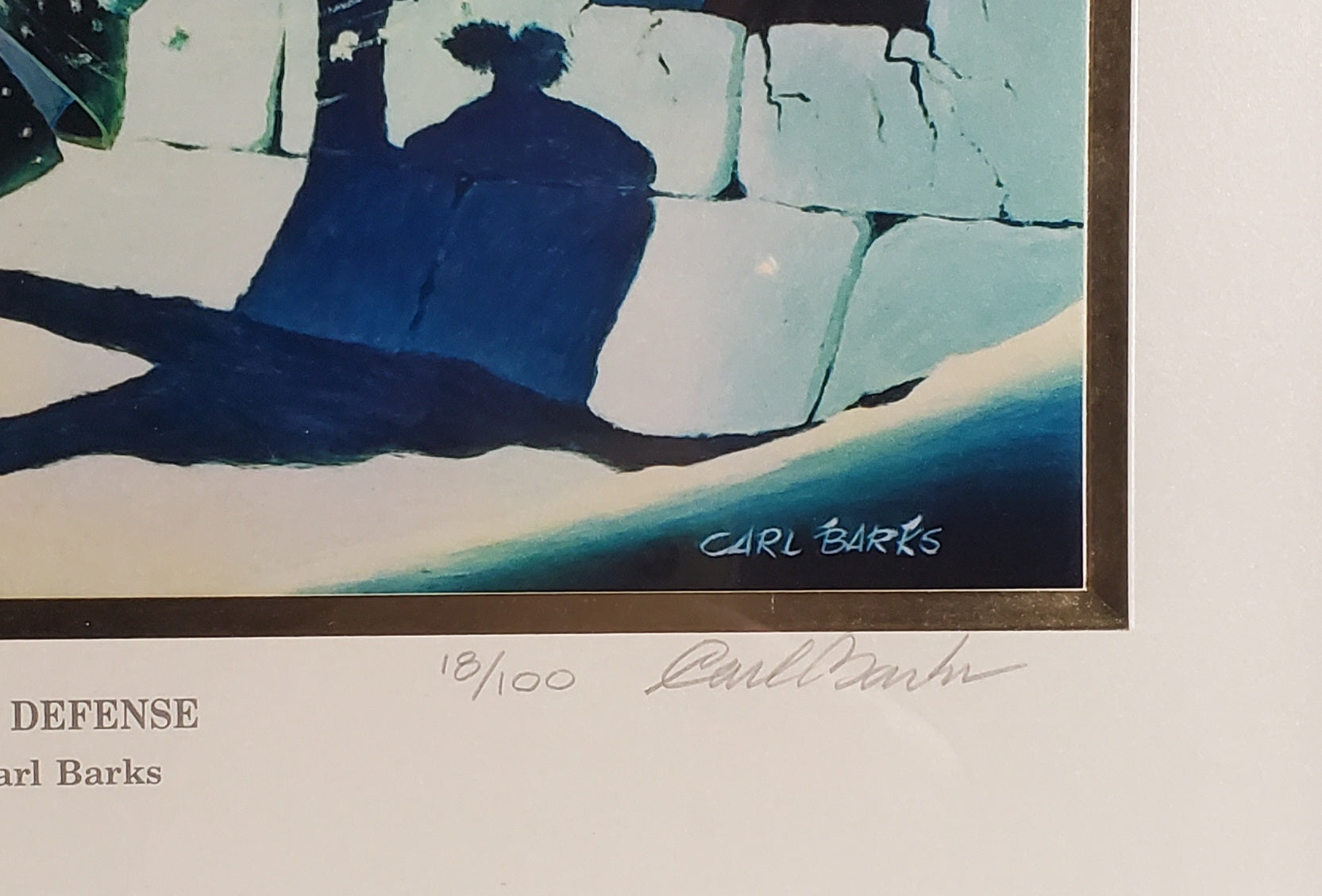 Donald Duck A Hot Defense Carl Barks Signed Gold Plate Edition