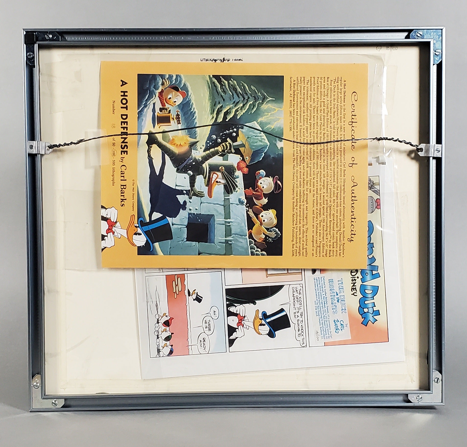 Donald Duck A Hot Defense Carl Barks Signed Gold Plate Edition