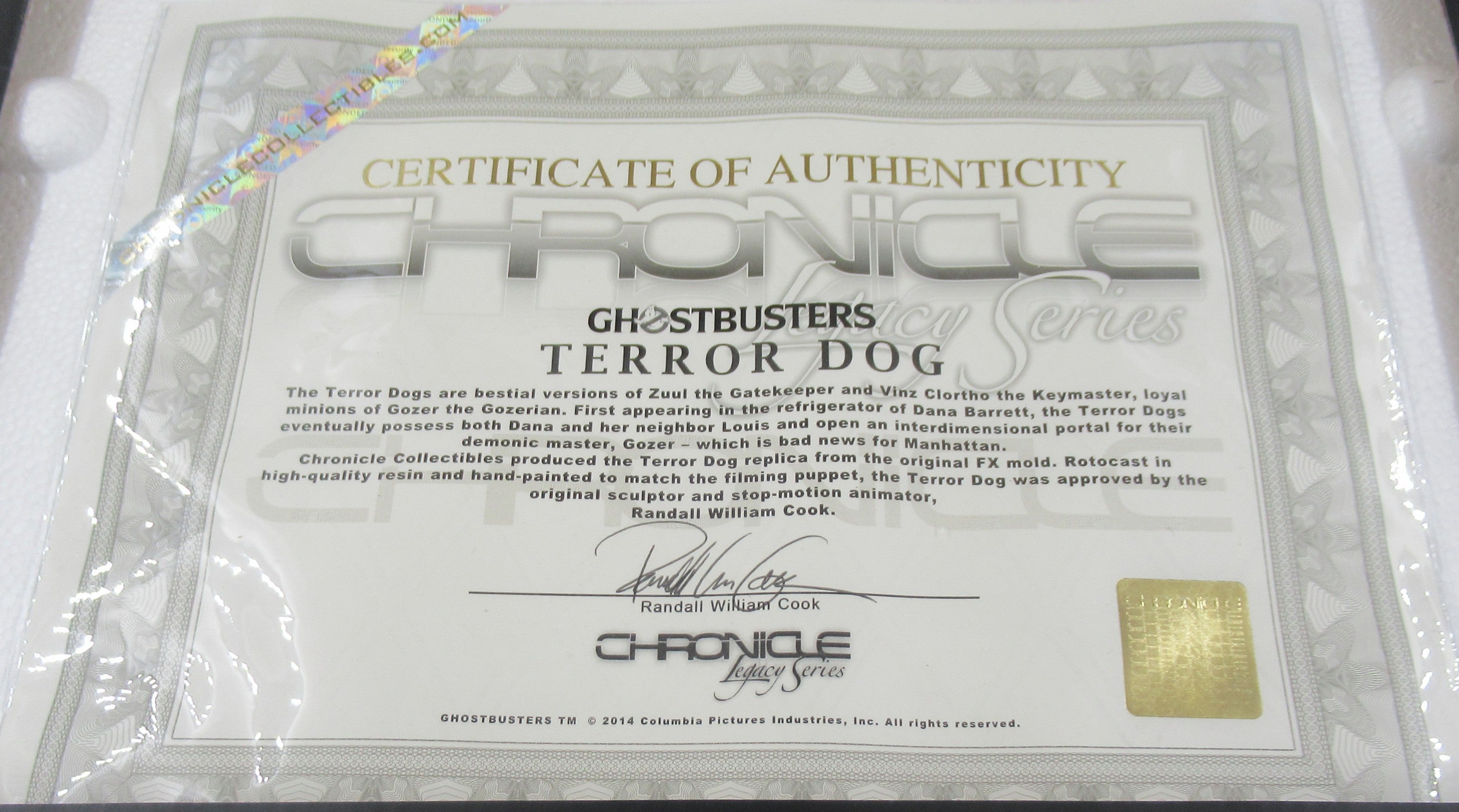 Chronicle Collectibles Ghostbusters Terror Dog Replica NIB Signed