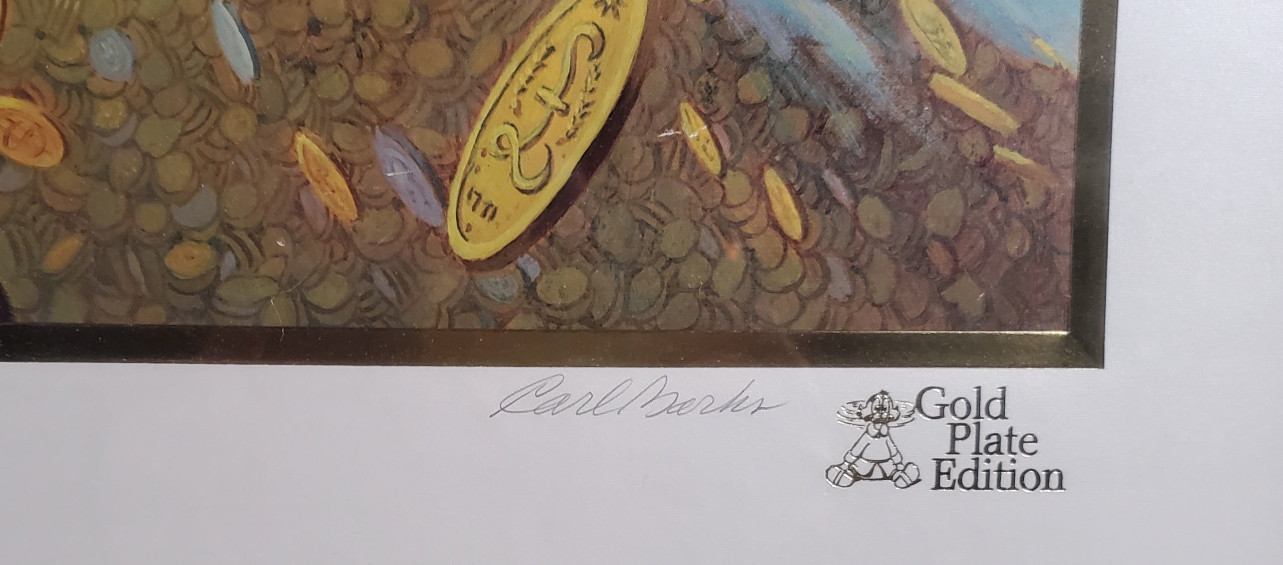 Donald Duck and Uncle Scrooge Dam Disaster At Money Lake Carl Barks Signed Gold Plate Edition