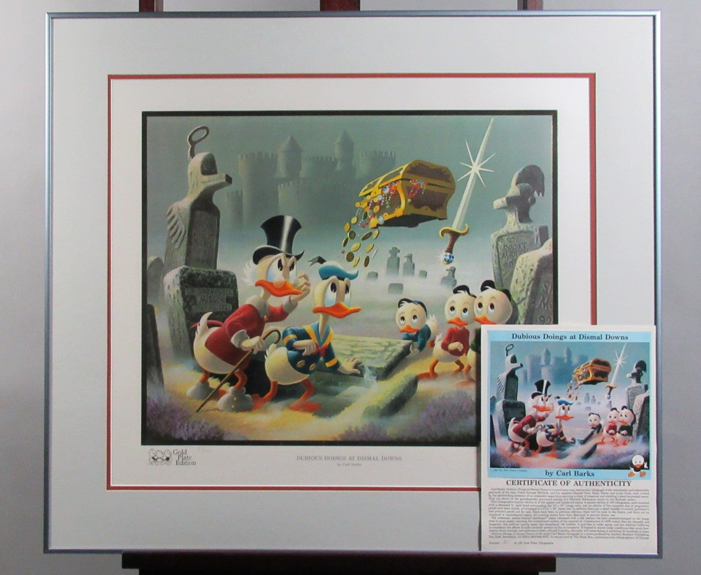 Donald Duck and Uncle Scrooge Dubious Doings At Dismal Downs Carl Barks Signed Gold Plate Edition