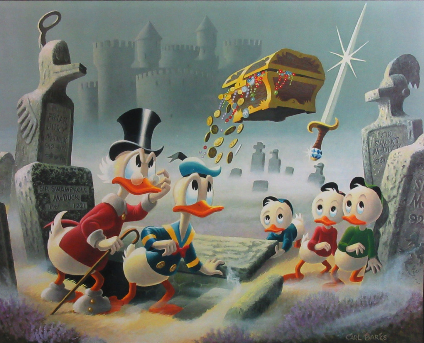 Dubious Doings At Dismal Downs Carl Barks Signed Gold Plate Edition