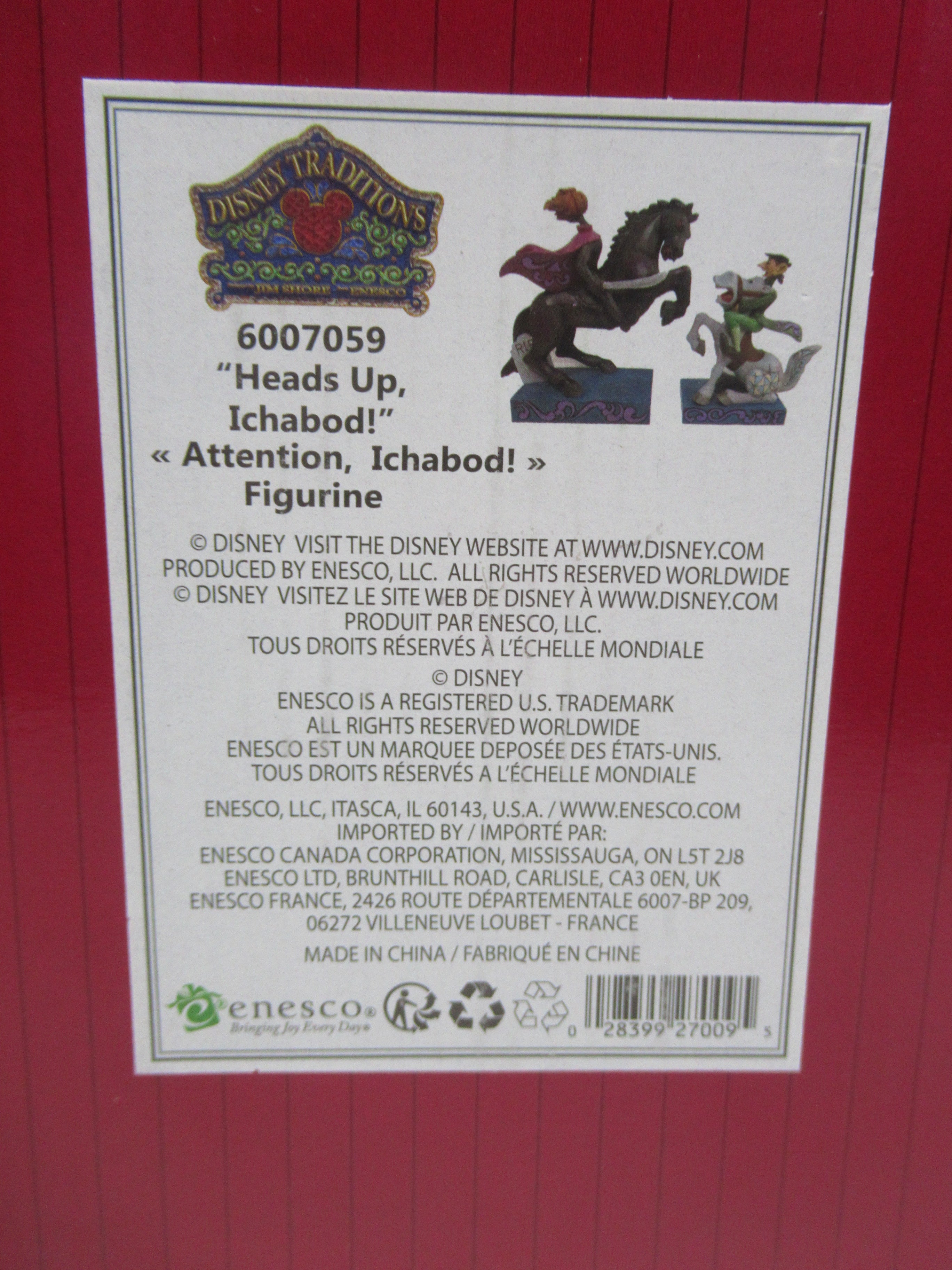 Head’s Up Ichabod Crane Headless Horseman Disney Traditions 2 Figurine Set