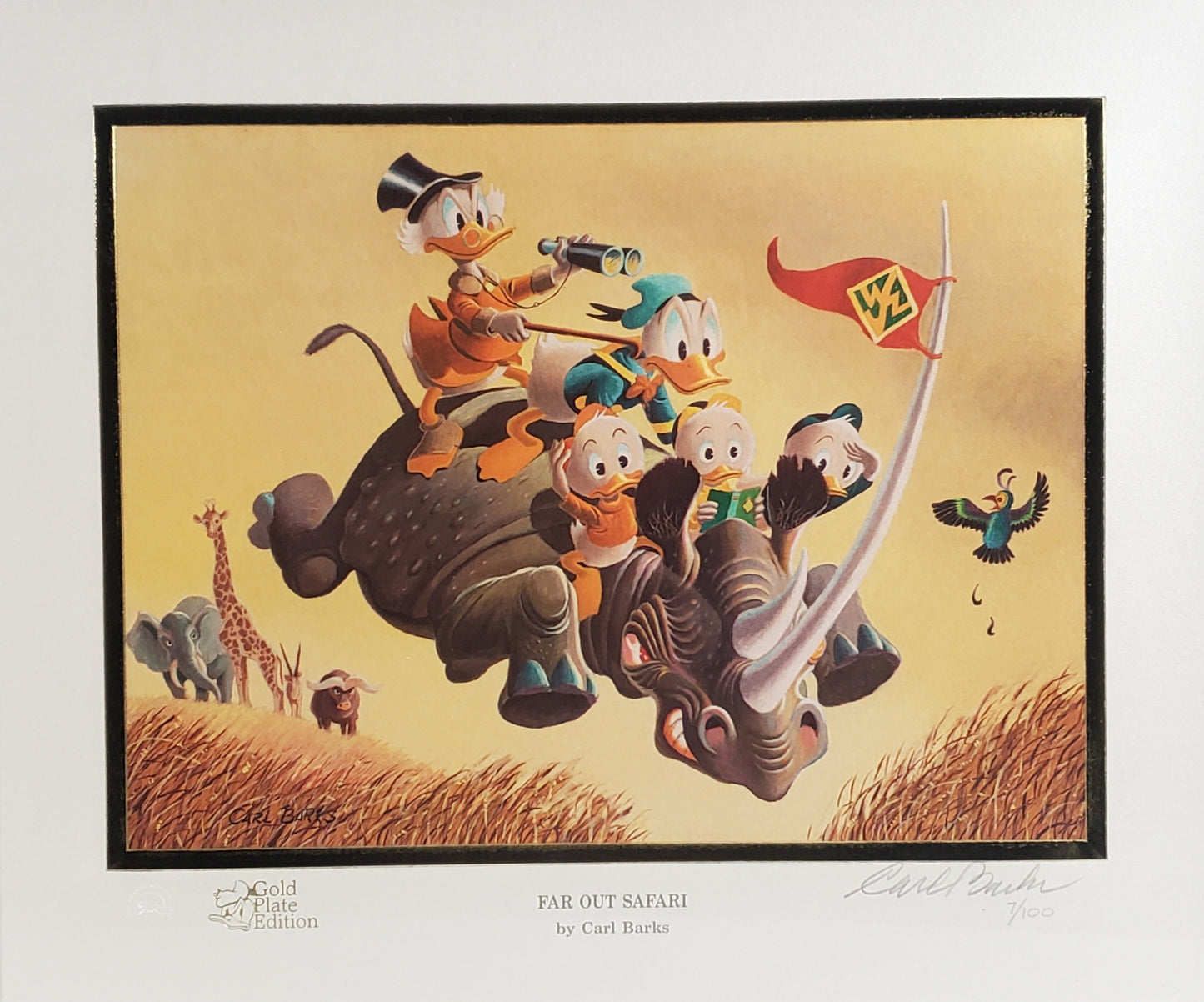 Far Out Safari Carl Barks Signed Gold Plate Edition