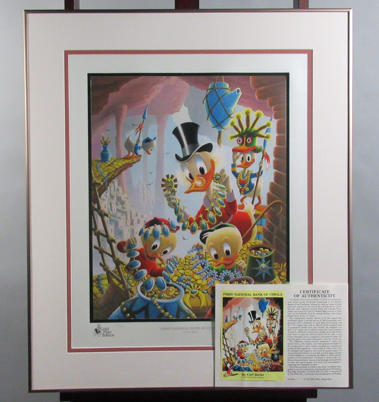 First National Bank Of Cibola Carl Barks Signed Gold Plate Edition