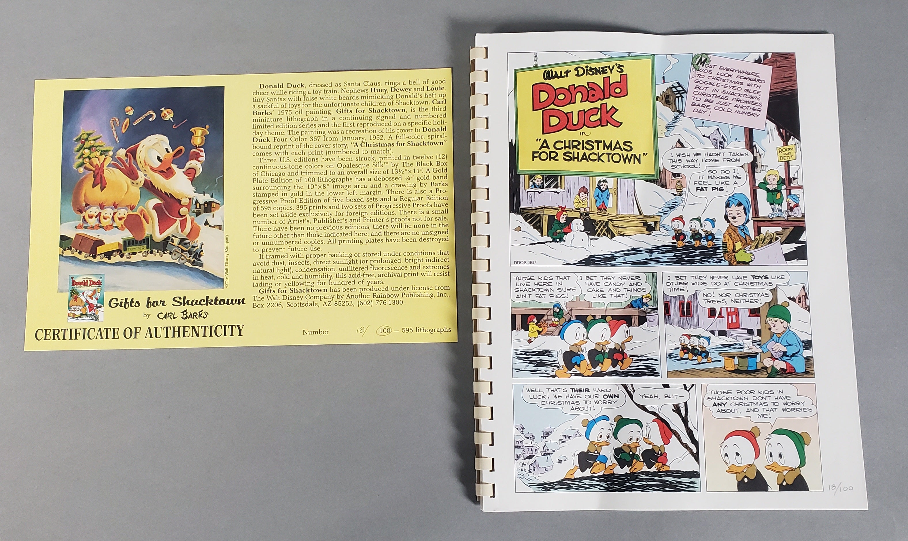 Donald Duck Gifts For Shacktown Carl Barks Signed Gold Plate Edition