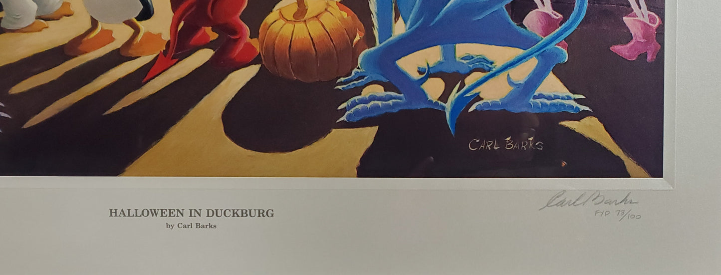 Halloween In Duckburg Carl Barks Signed Gold Plate Anniversary Edition