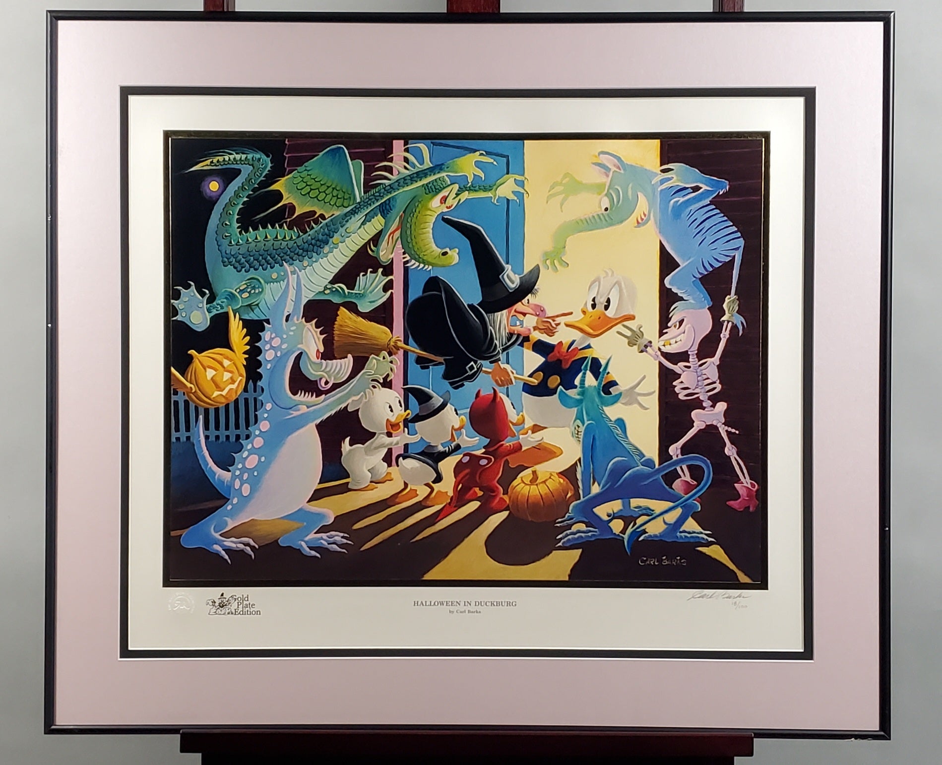 Donald Duck Halloween In Duckburg Carl Barks Signed Gold Plate Edition