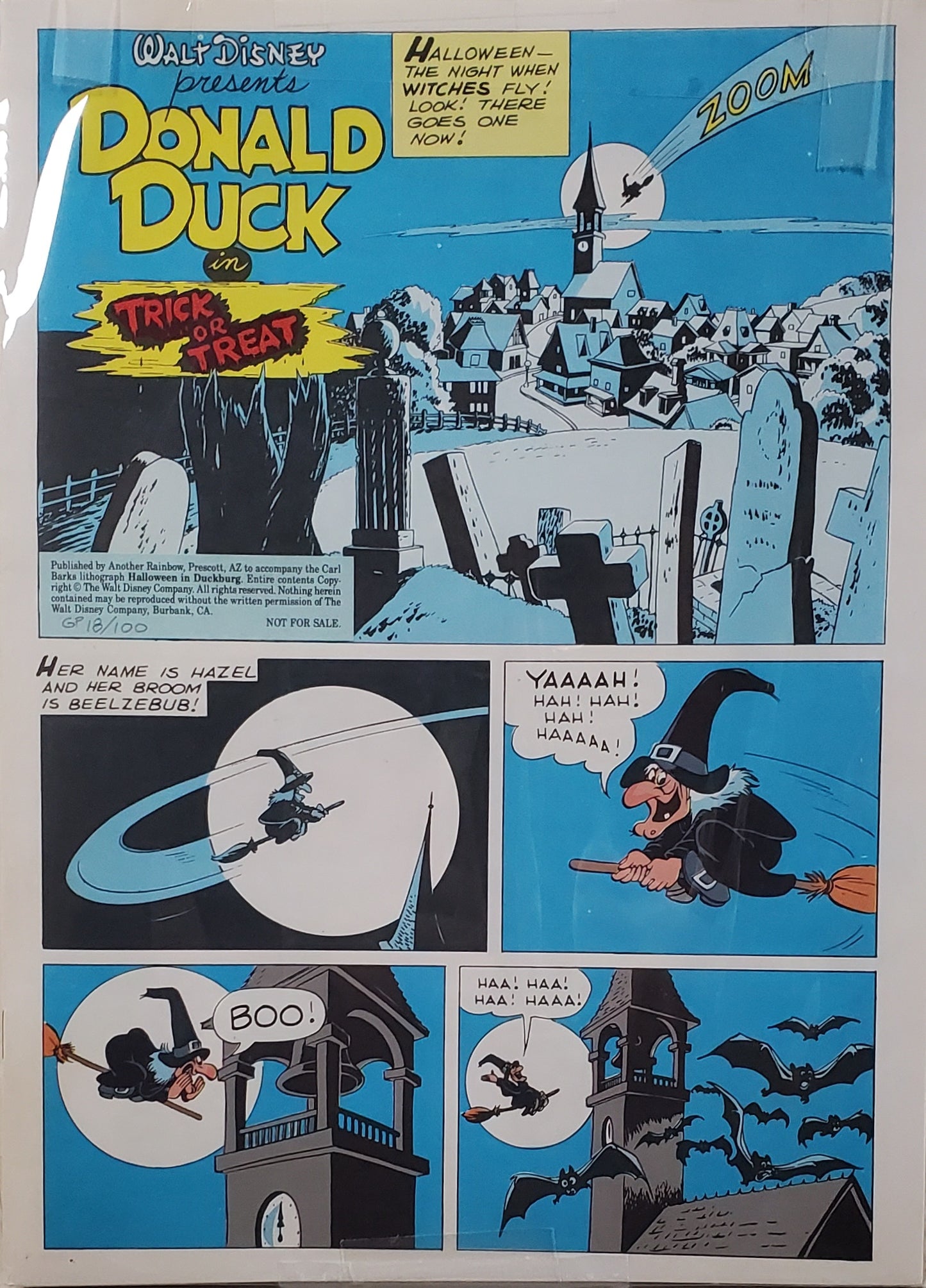 Halloween In Duckburg Carl Barks Signed Gold Plate Edition