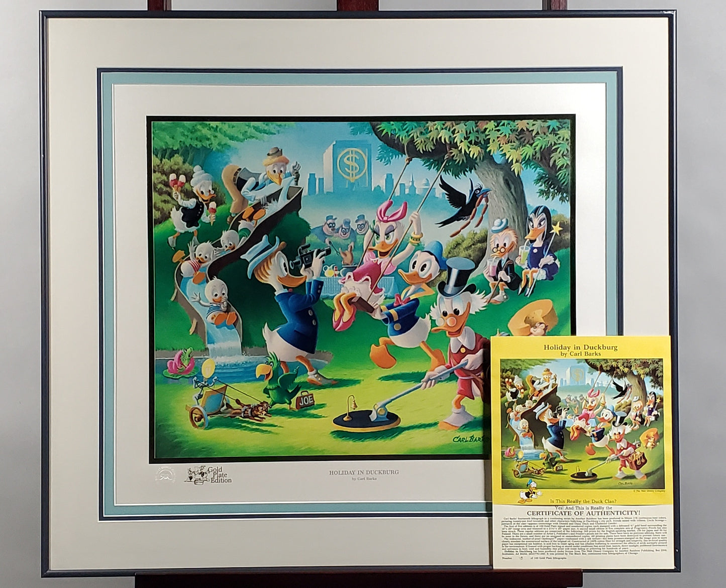 Holiday In Duckburg Carl Barks Signed Gold Plate Edition