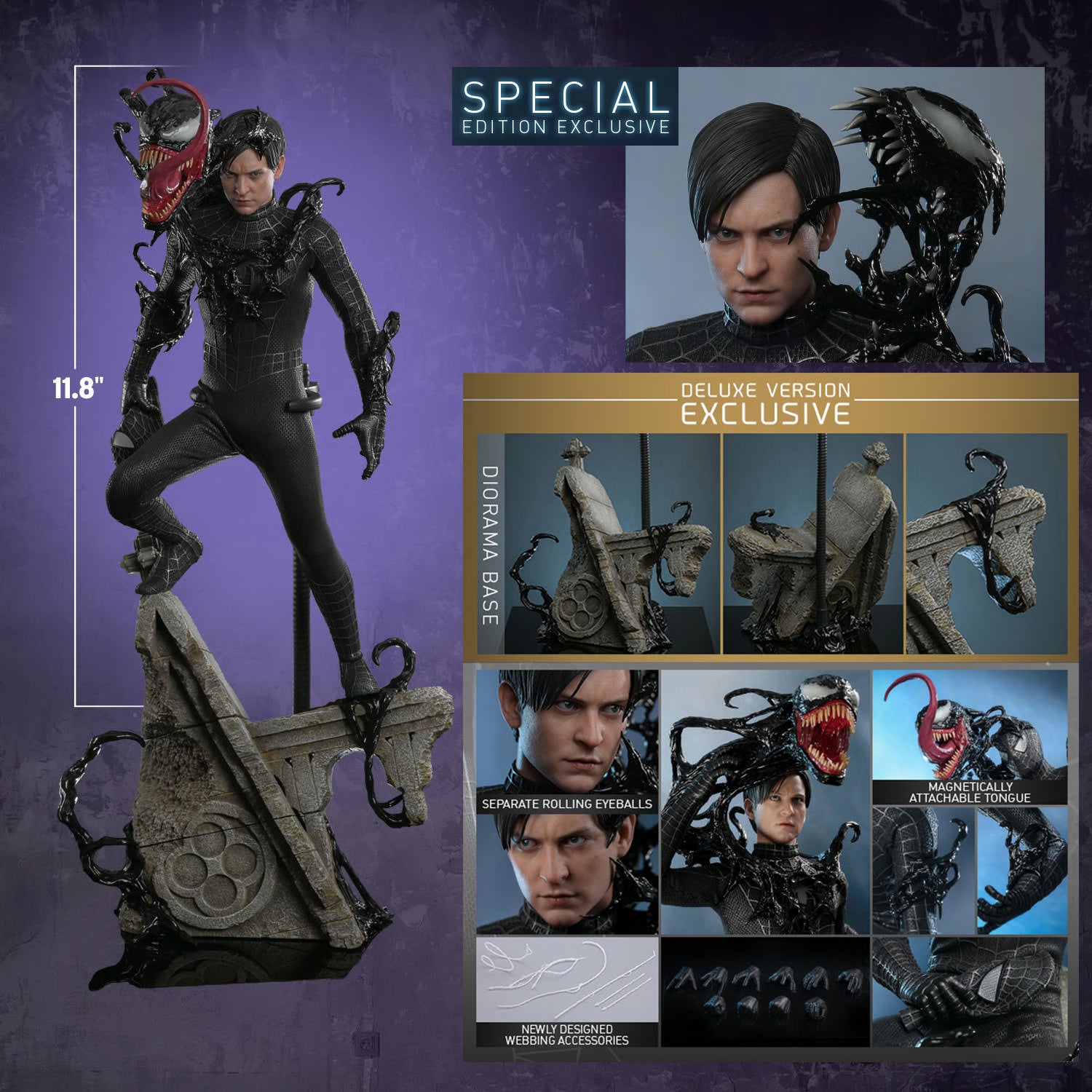 Spider-Man Black Suit Deluxe Special Edition 1/6 Scale Figure NIB