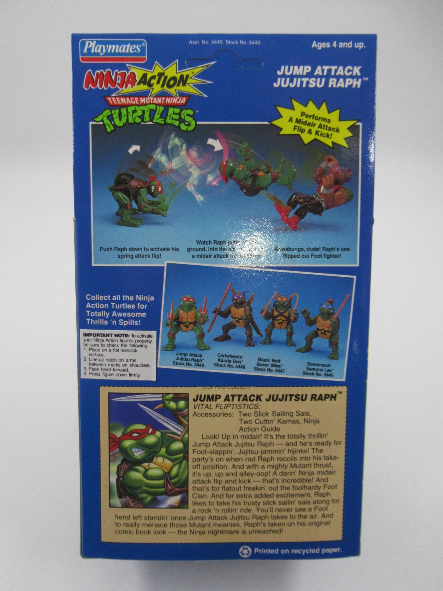 TMNT Jump Attack Jujitsu Raph Ninja Action 5" Figure Teenage Mutant Ninja Turtles - Playmates (1993)