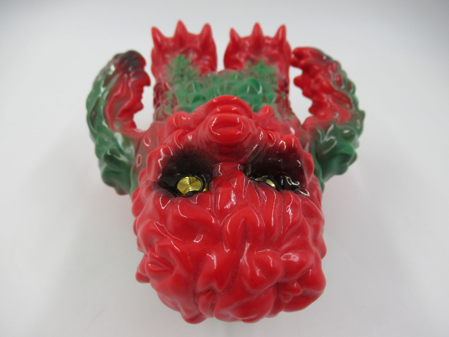 GARGAMEL Hedorah/Hedoran Sofubi Kaiju Figure - Japan Red/Green Soft Vinyl Art Toy