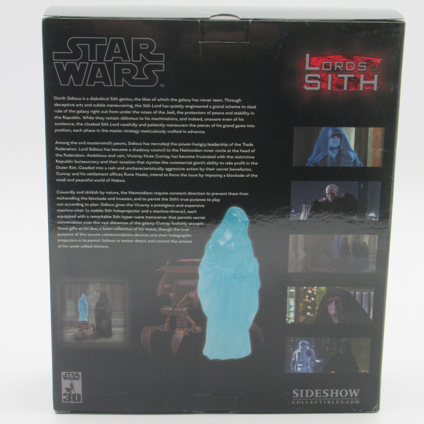 STAR WARS Holographic Darth Sidious Sideshow Exclusive 1:6 Figure - Sideshow Collectibles (2007) Lords of the Sith #2148