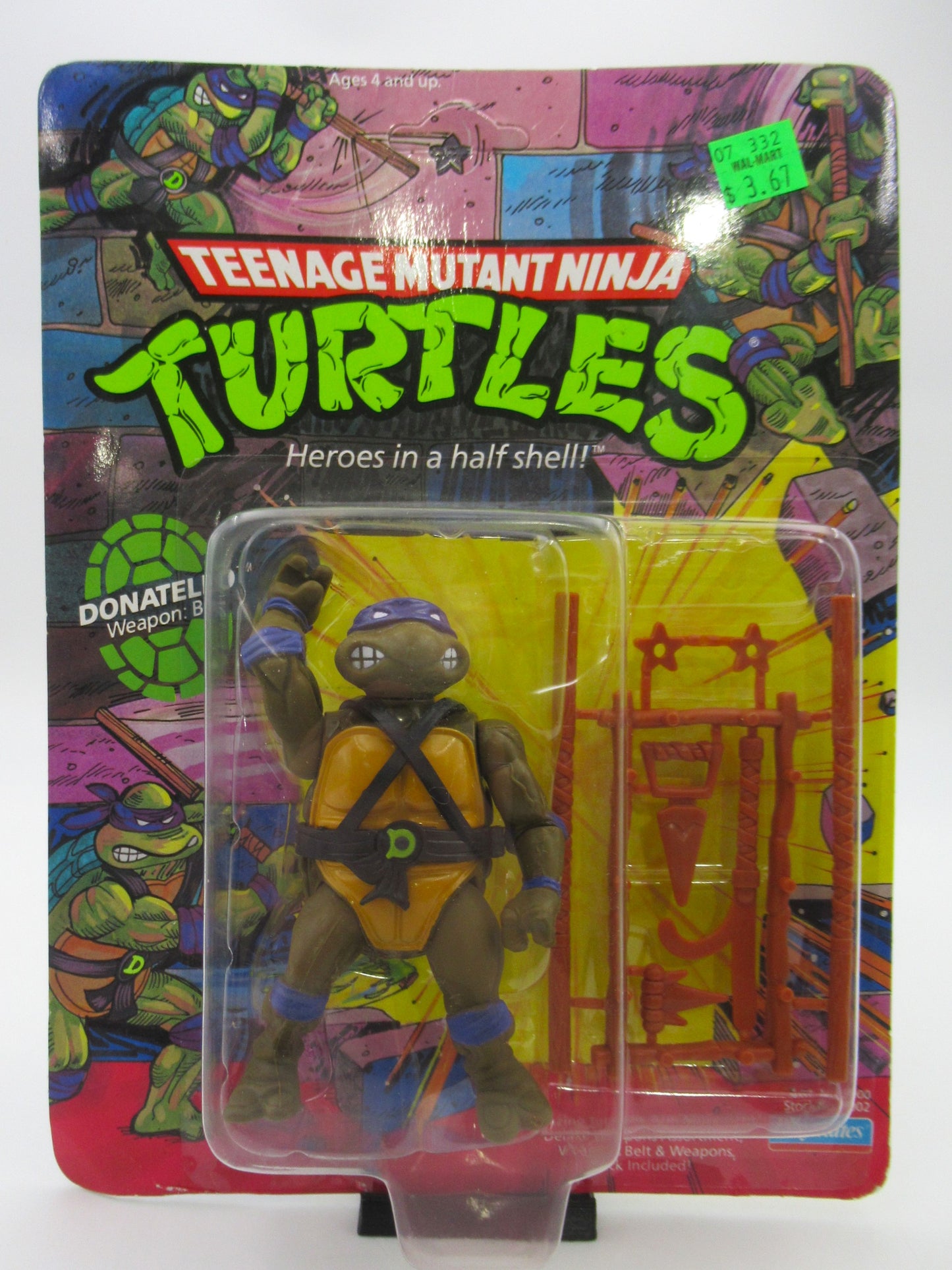 TMNT Donatello 10-Back 4.5" Figure Teenage Mutant Ninja Turtles - Playmates (1988)