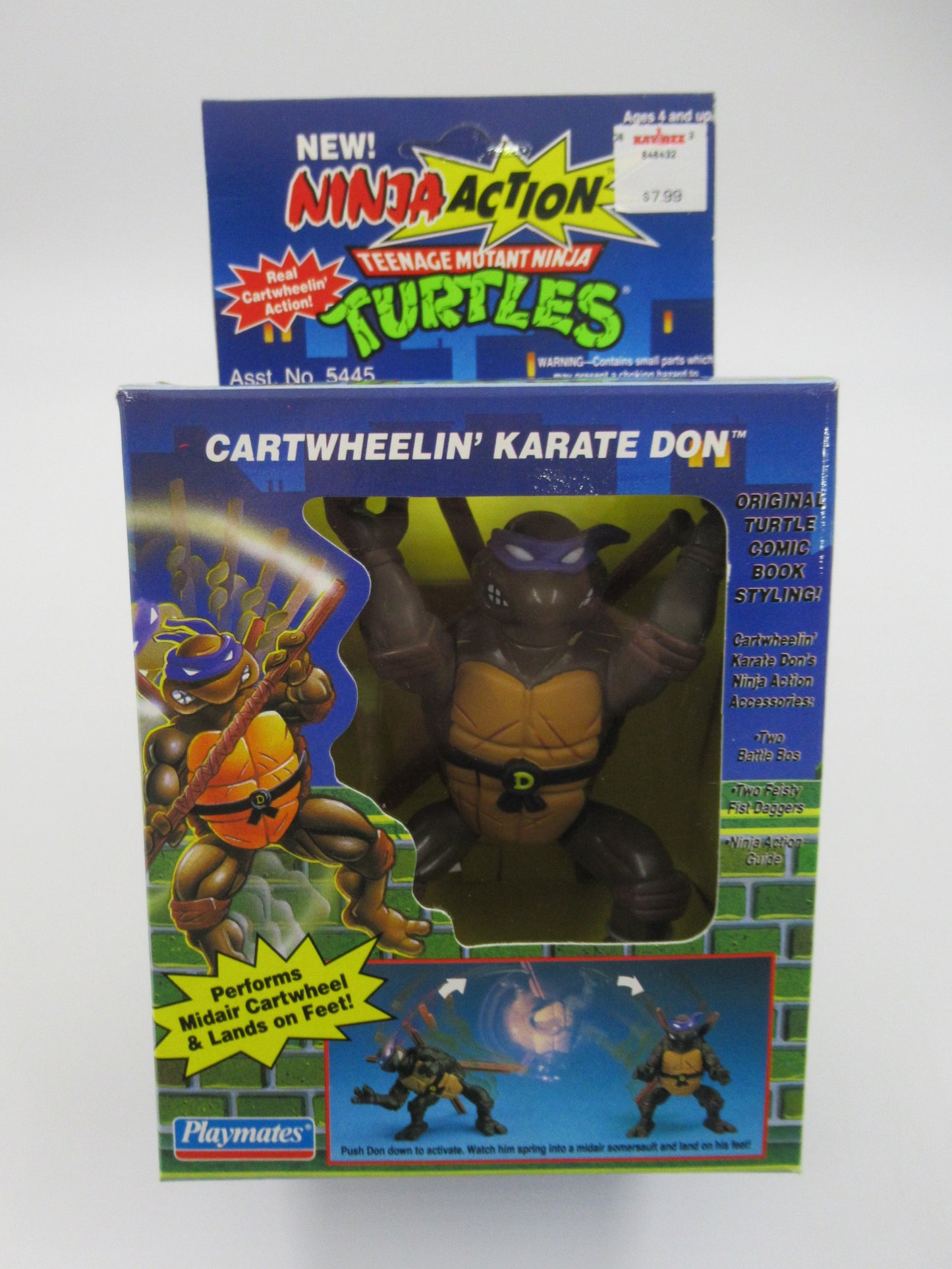 TMNT Cartwheelin' Karate Don Ninja Action 5" Figure Teenage Mutant Ninja Turtles - Playmates (1993)