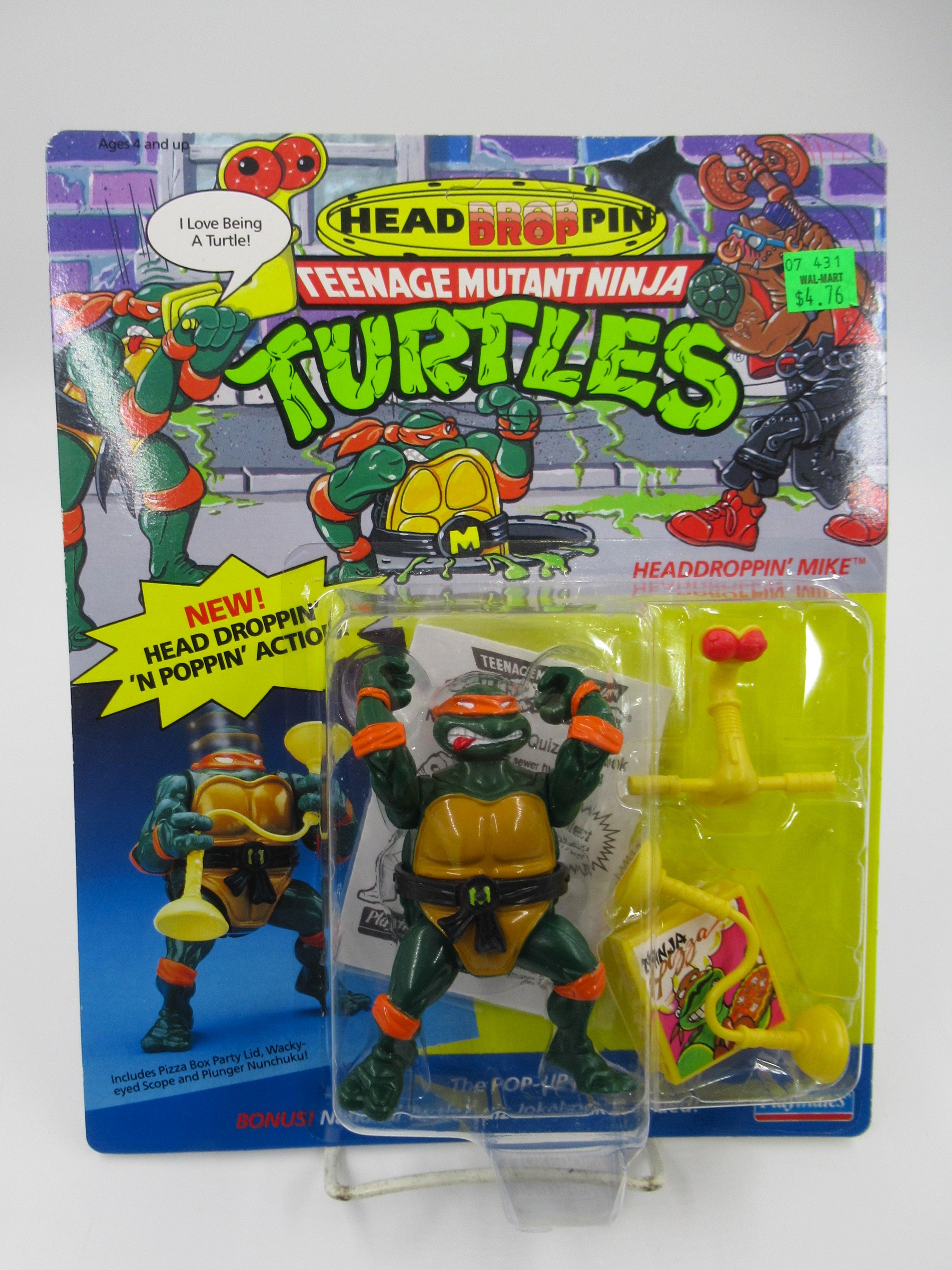 Teenage Mutant Ninja Turtles Headdroppin'  TMNTs Set of 4 - Playmates (1991)