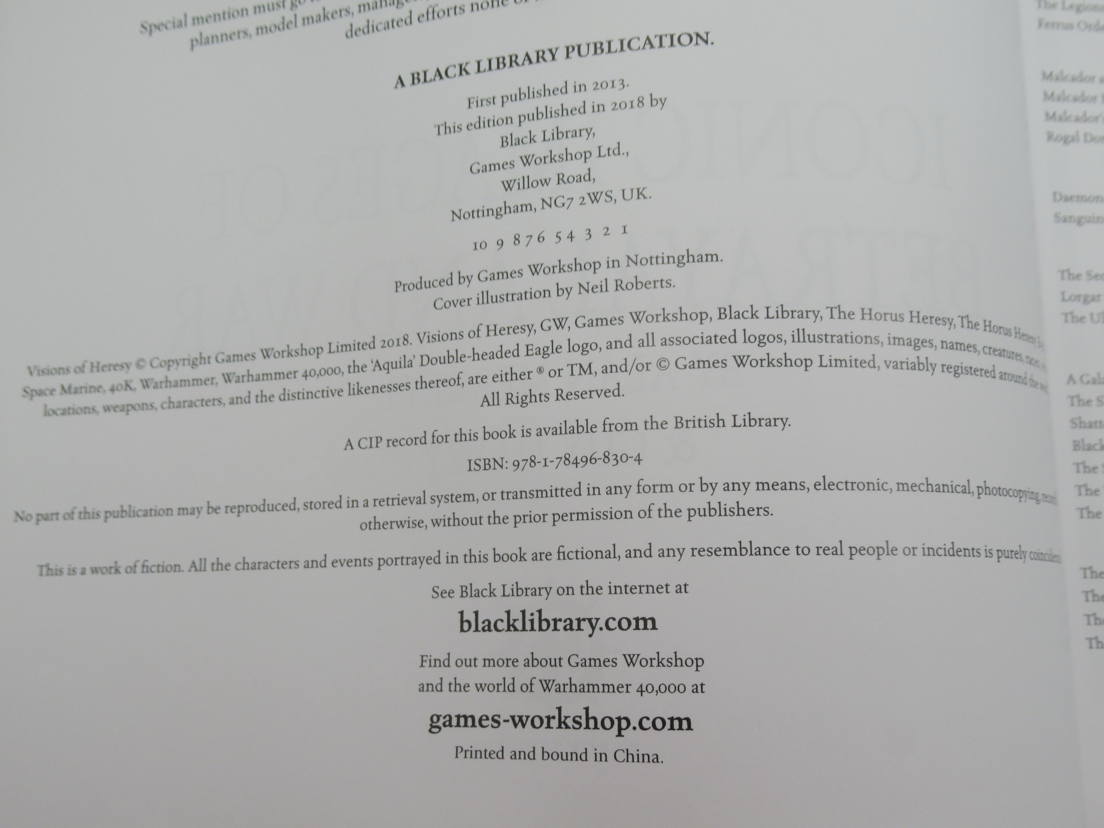 Warhammer The Horus Heresy Visions of Heresy