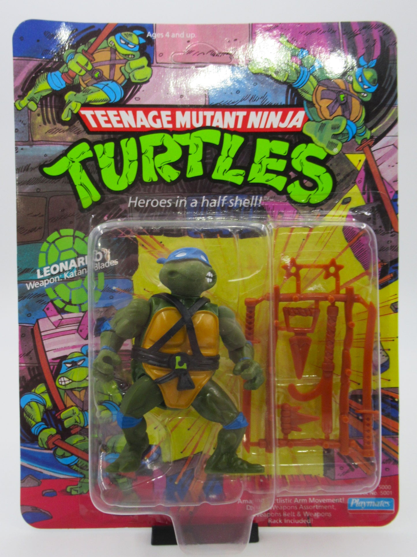 TMNT Leonardo 10-Back 4.5" Figure Teenage Mutant Ninja Turtles - Playmates (1988)