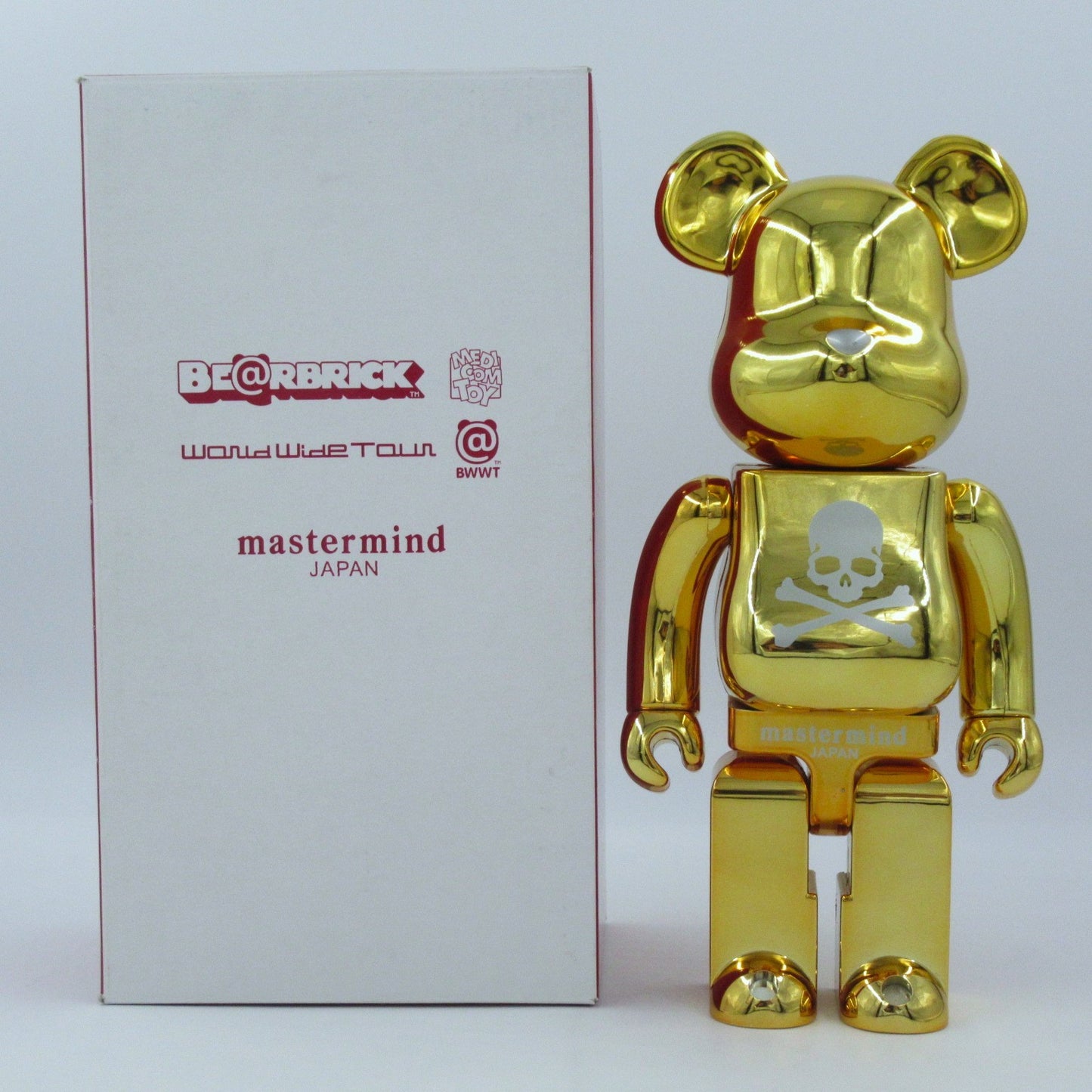 BEARBRICK Mastermind Japan Gold BWWT 400% Figure - Medicom Toy (2005) Art Toy