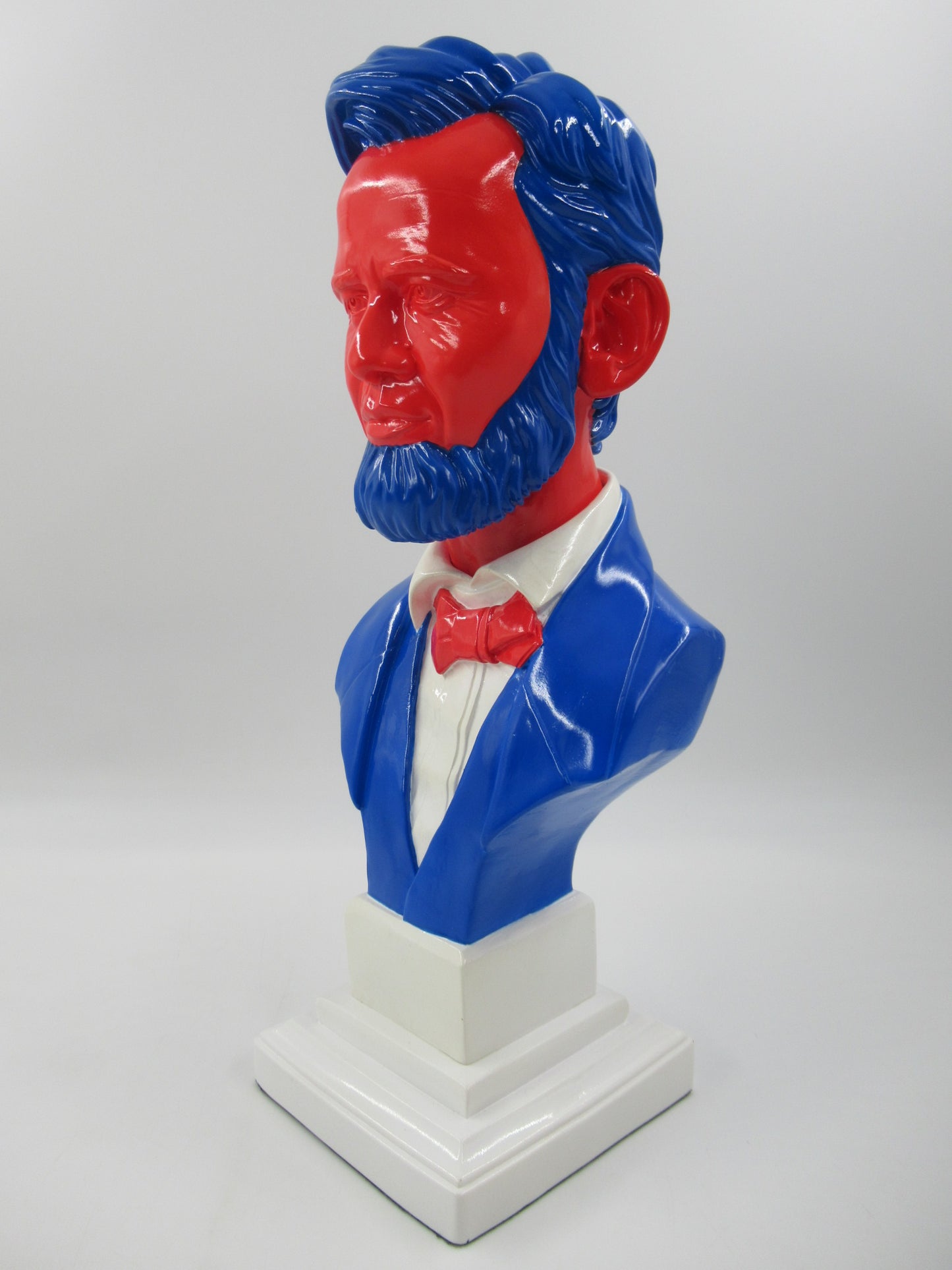 RON ENGLISH Abraham Obama Inauguration Bust - Mindstyle (2008) Red/Blue Vinyl Art Toy