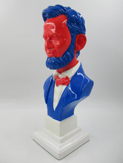 RON ENGLISH Abraham Obama Inauguration Bust - Mindstyle (2008) Red/Blue Vinyl Art Toy