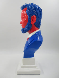 RON ENGLISH Abraham Obama Inauguration Bust - Mindstyle (2008) Red/Blue Vinyl Art Toy