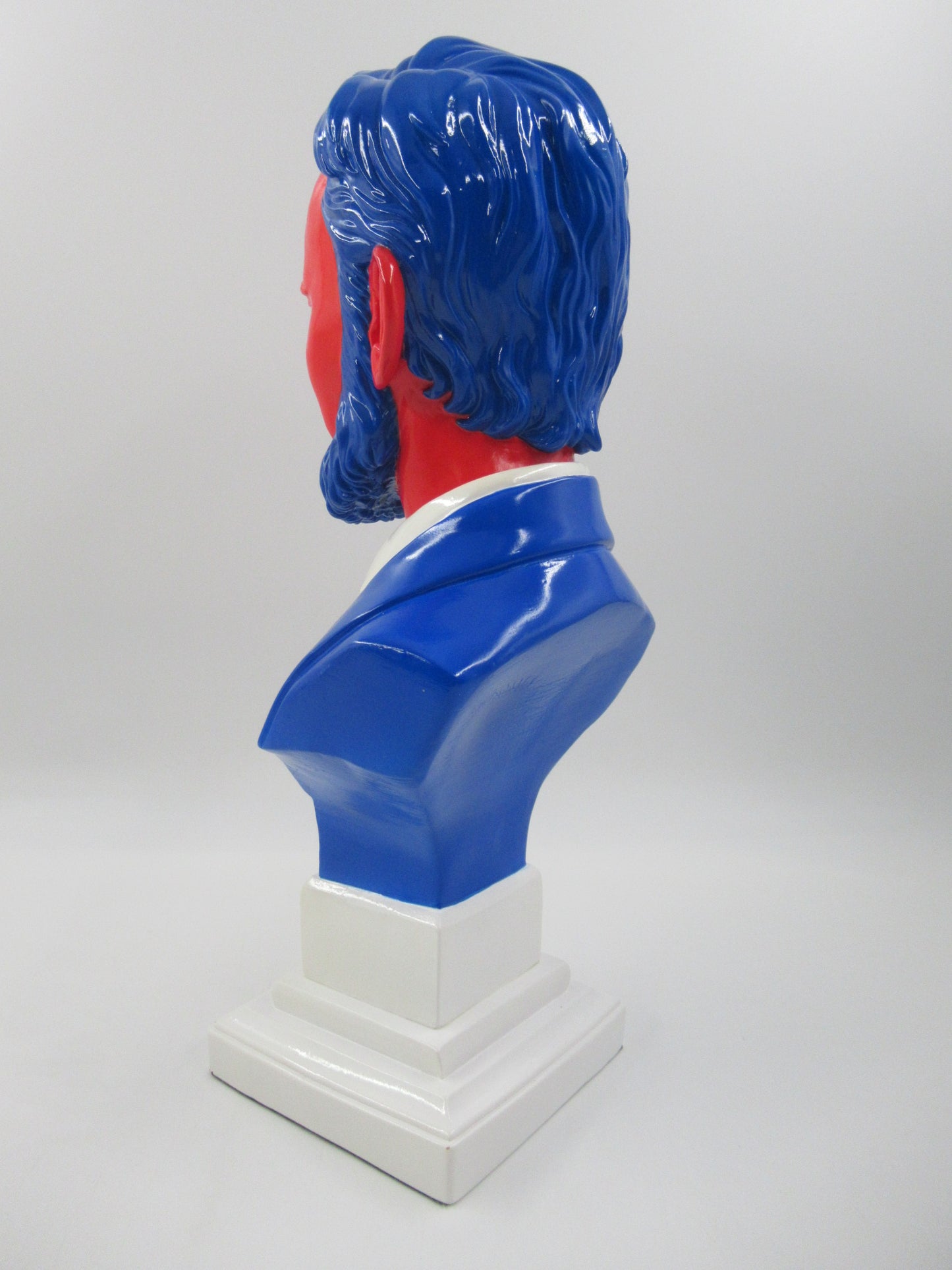 RON ENGLISH Abraham Obama Inauguration Bust - Mindstyle (2008) Red/Blue Vinyl Art Toy