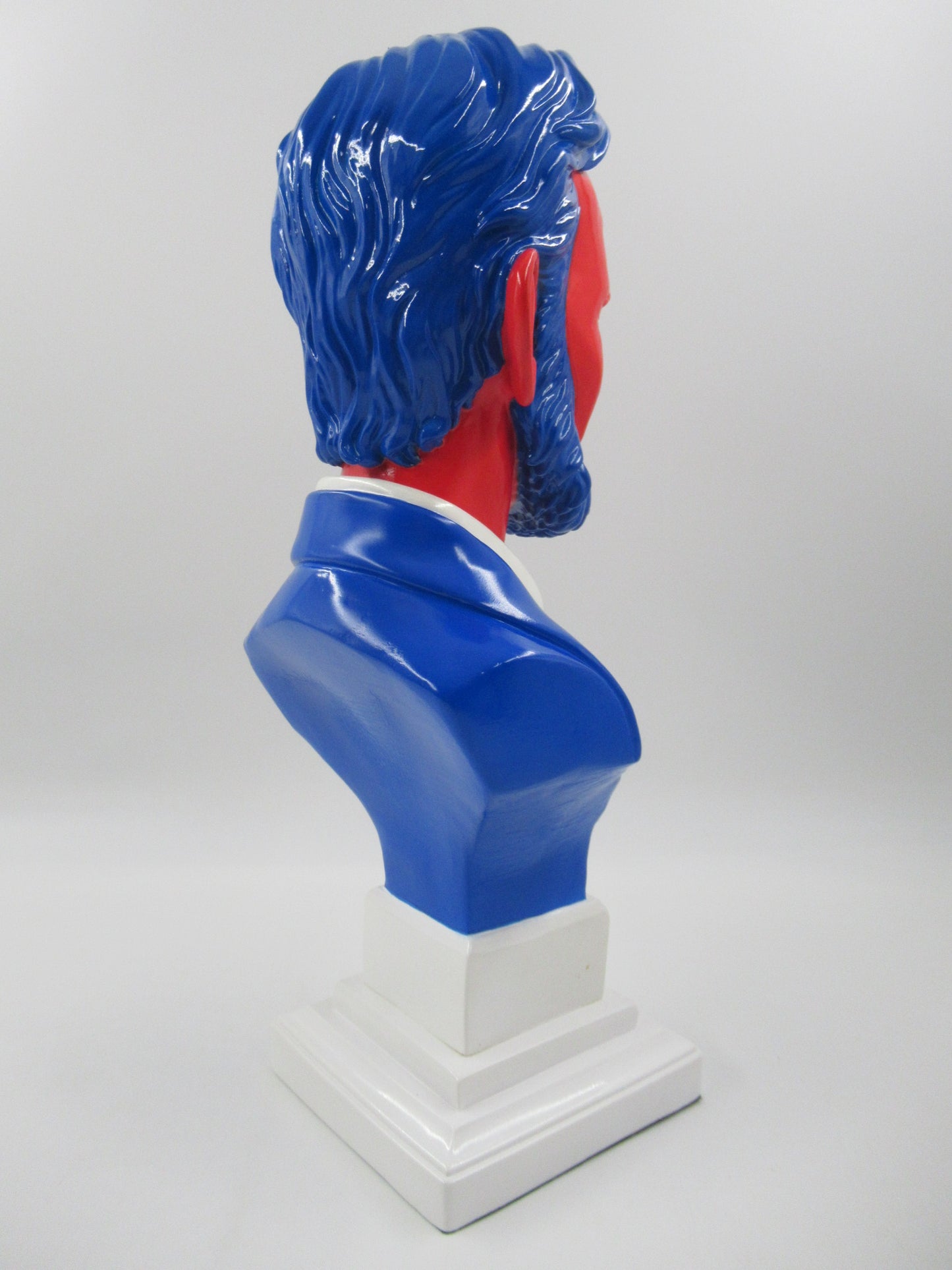 RON ENGLISH Abraham Obama Inauguration Bust - Mindstyle (2008) Red/Blue Vinyl Art Toy