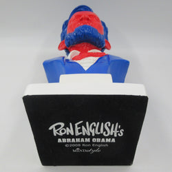 RON ENGLISH Abraham Obama Inauguration Bust - Mindstyle (2008) Red/Blue Vinyl Art Toy