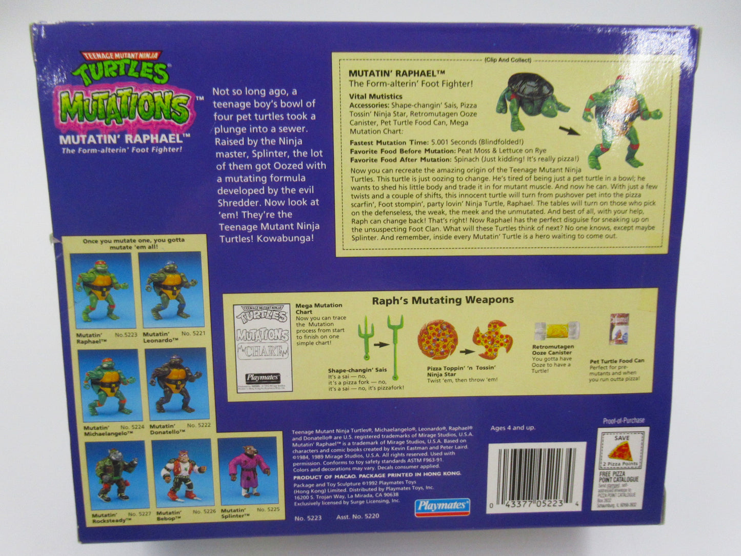 TMNT Mutations Figure Set of 4 Teenage Mutant Ninja Turtles - Playmates (1992)