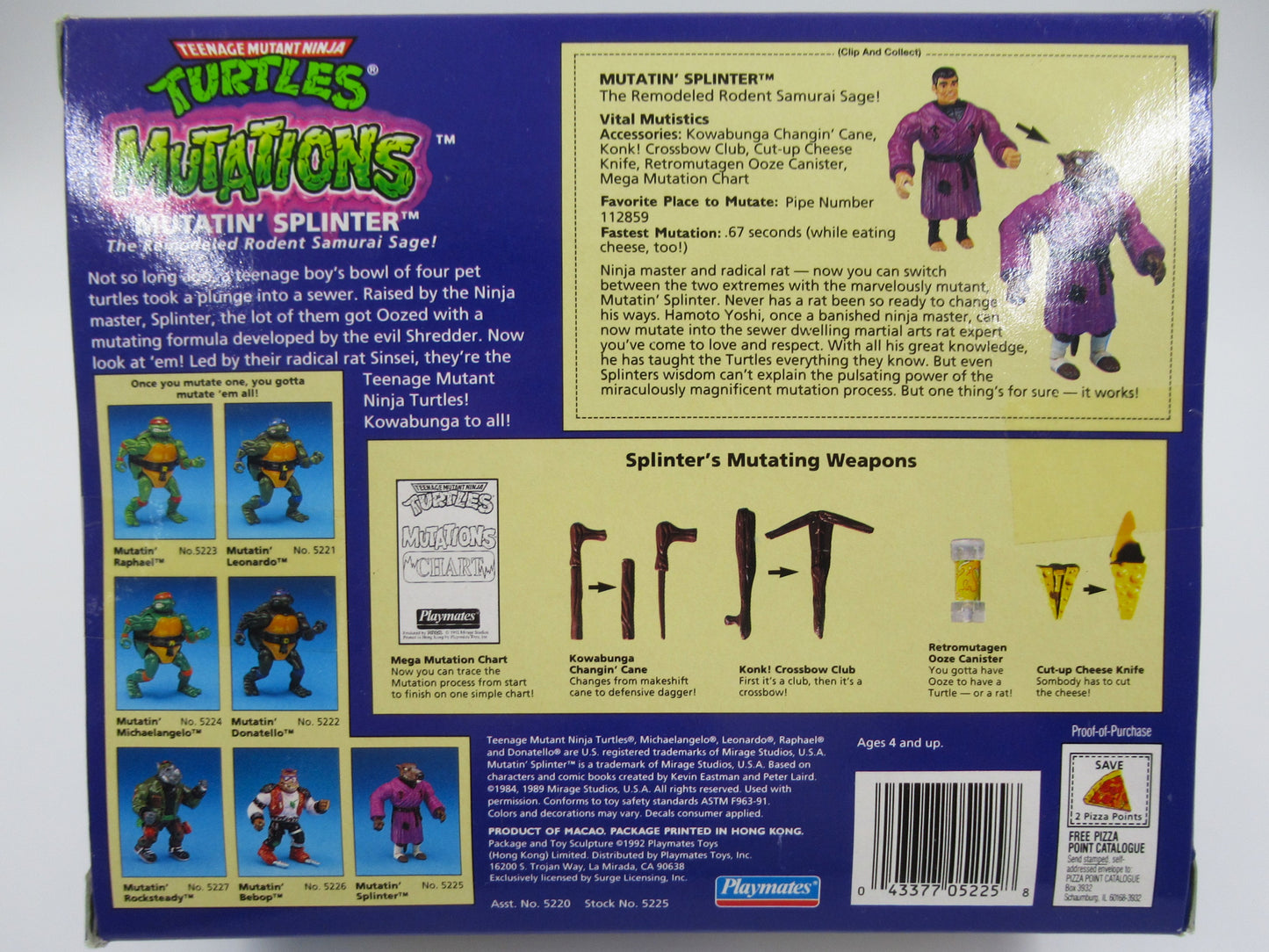 TMNT Splinter/Bebop/Rocksteady Mutations Figure Teenage Mutant Ninja Turtles - Playmates (1992)