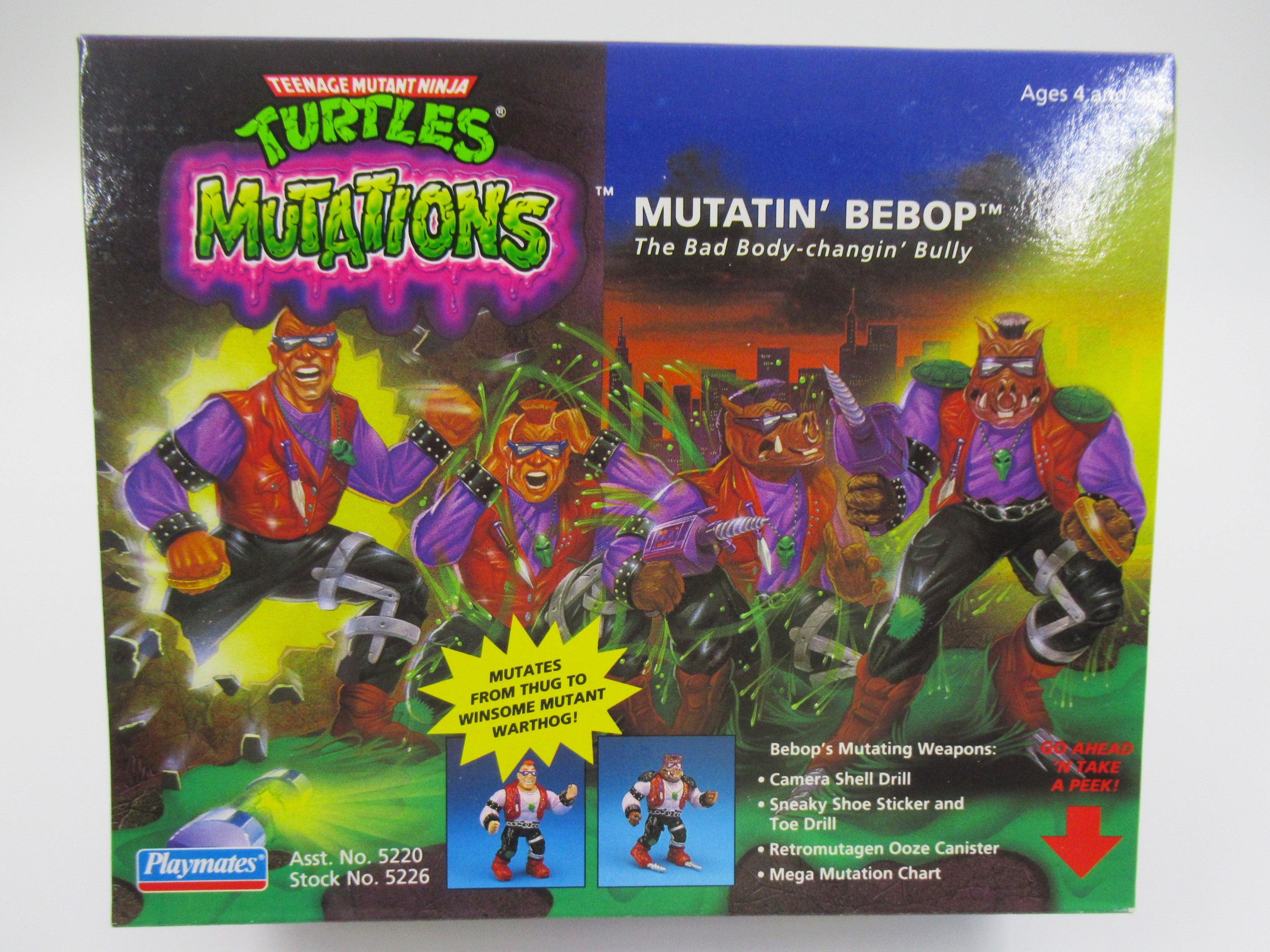 Teenage Mutant Ninja Turtles Splinter/Bebop/Rocksteady Mutations Figure TMNTs - Playmates (1992)