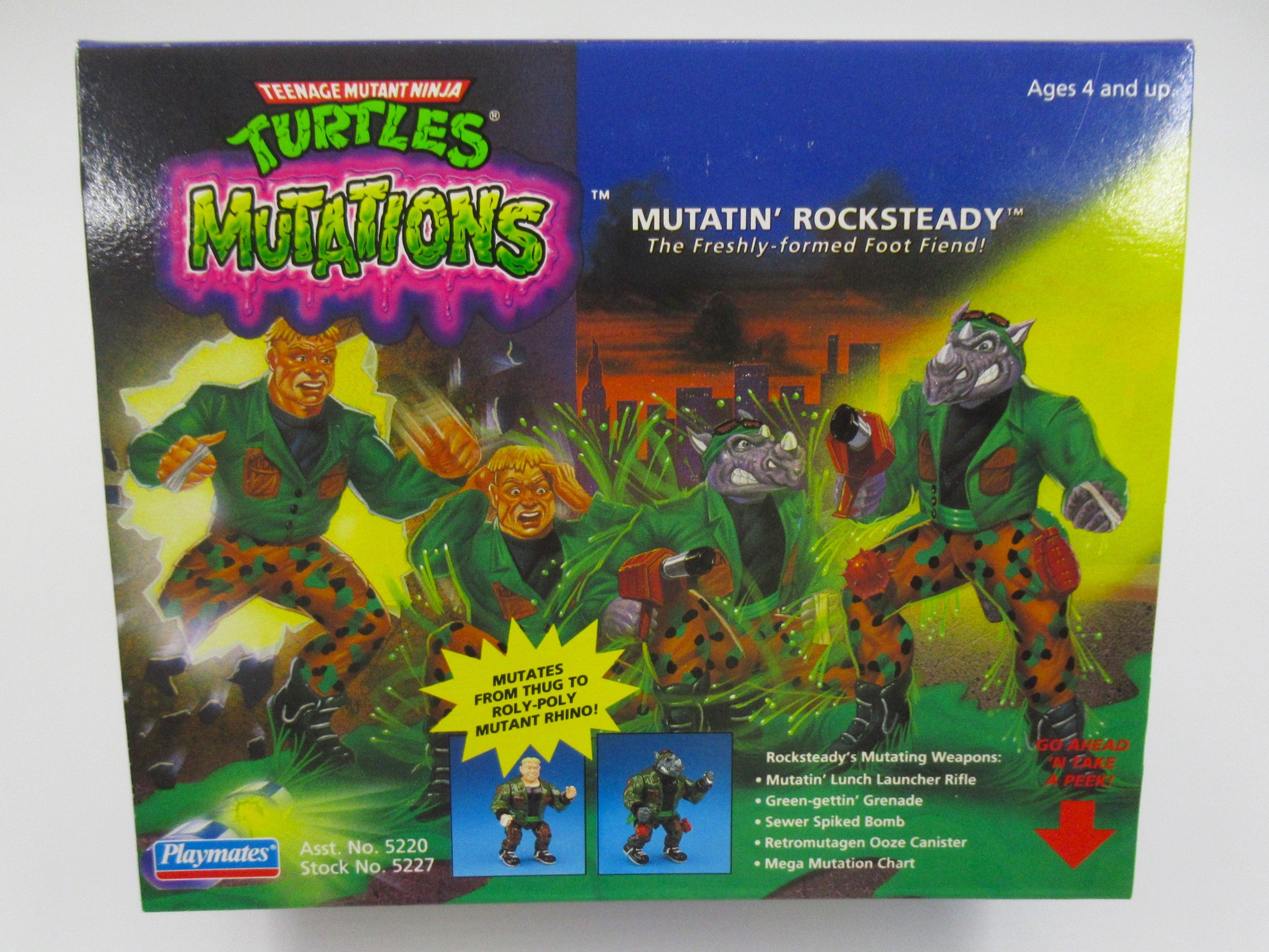 Teenage Mutant Ninja Turtles Splinter/Bebop/Rocksteady Mutations Figure TMNTs - Playmates (1992)