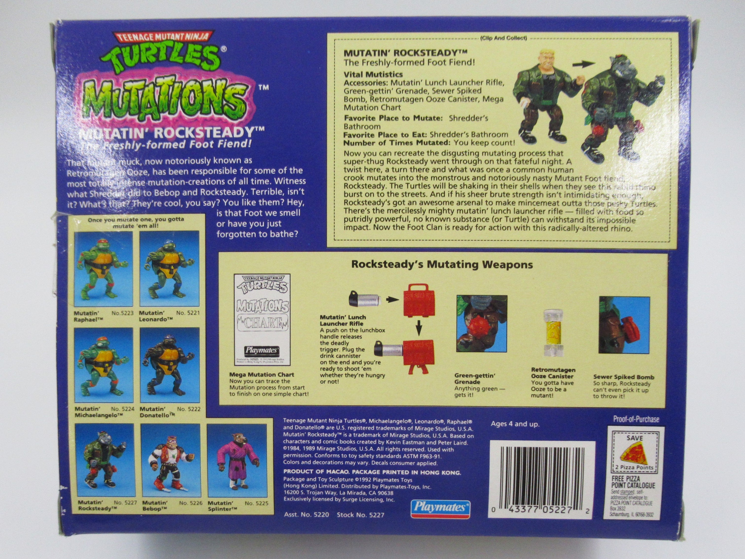 Teenage Mutant Ninja Turtles Splinter/Bebop/Rocksteady Mutations Figure TMNTs - Playmates (1992)